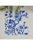 Mavi Çiçekler ve Dallar Çini Stili Desenli Lazer Kesim Kumaş Kokteyl Peçetesi 1 Adet 1