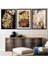 Gold Deve Tabanı & Gül &tüy Üçlü Çerçeve ve Poster Seti - G1000 4