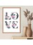 Çiçekli Love Çerçeve ve Poster - TP1062 2