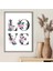 Çiçekli Love Çerçeve ve Poster - TP1062 5