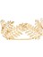 F-0480-C Altın Yaprak Taç Defne Tiara Grecian Leaf Geri Başlığı Inci Düğün Tiara Kafa Kadın Saç Taç Gelin Saç Aksesuarları (Yurt Dışından) 1