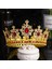 Gümüş Rengi Yeni Tasarım Büyük Yuvarlak Tiaras ve Taçlar Altın Kırmızı Kristal Diadem Kraliçe Prenses Kral Gelin Düğün Saç Aksesuarları Başlığı (Yurt Dışından) 4