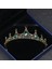 Gümüş Kaplı Yeni Moda Zarif Vintage Küçük Barok Yeşil Kristal Tiaras Taçlar Kadınlar Kızlar Için Gelin Düğün Saç Takı Aksesuarları (Yurt Dışından) 2
