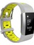 Fitbit Charge 2 Için Iki Tonlu Yuvarlak Delikli Silikon Saat Bandı Tokalı Gri + Sarı (Yurt Dışından) 3
