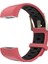 Fitbit Charge 2 Için Iki Tonlu Yuvarlak Delikli Silikon Saat Bandı Tokalı Kırmızı + Siyah (Yurt Dışından) 2