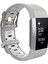Fitbit Charge 2 Için Iki Tonlu Yuvarlak Delikli Silikon Saat Bandı Tokalı Gri + Beyaz (Yurt Dışından) 3