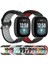 Fit Versa 4 Için Iki Renkli Silikon Saat Bandı Fitbit Versa 4 Için Koyu Mavi+Gri (Yurt Dışından) 3