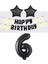 Siyah Rakam Yıldız Folyo Balon Happy Bırthday Beyaz Papatya Eva Banner Seti Yaş 6 1