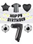 Siyah Beyaz Taraftar Folyo Balon ve Eva Banner Seti Yaş 7 1