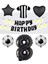 Siyah Beyaz Taraftar Folyo Balon ve Eva Banner Seti Yaş 8 1