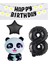 Siyah Banner Yıldız Rakam Panda Doğum Günü Parti Seti Yaş 8 1