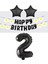 Best Siyah Rakam Yıldız Folyo Balon Happy Bırthday Beyaz Papatya Eva Banner Seti Yaş 2 1