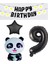 Rönesans Siyah Banner Yıldız Rakam Panda Doğum Günü Parti Seti Yaş 9 1