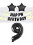 Best Siyah Rakam Yıldız Folyo Balon Happy Bırthday Beyaz Papatya Eva Banner Seti Yaş 9 1