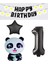 Rönesans Siyah Banner Yıldız Rakam Panda Doğum Günü Parti Seti Yaş 1 1