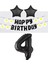 Rönesans Siyah Rakam Yıldız Folyo Balon Happy Bırthday Beyaz Papatya Eva Banner Seti Yaş 4 1