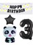 Rönesans Siyah Banner Yıldız Rakam Panda Doğum Günü Parti Seti Yaş 3 1