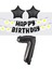Rönesans Siyah Rakam Yıldız Folyo Balon Happy Bırthday Beyaz Papatya Eva Banner Seti Yaş 7 1