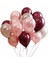 50 Adet Rose Gold- Gümüş - Bordo Metalik Balon 3'lü Renk - 12 Inç 1