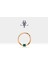 Prenses Zümrütlü Halka Piercing, 10-12 mm , 1.2 Mm, 14K Sarı-Beyaz-Kırmızı Altın | LC00034E 1