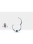 Prenses Zümrütlü Halka Piercing, 10-12 mm , 1.2 Mm, 14K Sarı-Beyaz-Kırmızı Altın | LC00034E 3