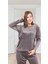 2553-19 Kadın Kadife Uzun Kol Pijama Takımı 1