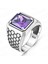 925 Ayar Gümüş Ameteist Taşlı Usta Işi Erkek Yüzük 2