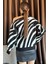 Kadın Omuz Dekolteli Zebra Desenli Triko Bluz (s-m-l Beden Uyumludur) P-00001171 4