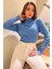 Kadın Yarım Balıkçı Desenli Likralı Triko Bluz P-00001359 1