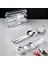 Plastik Çok Amaçlı Çatal Kaşık Bıçak Saklama ve Taşıma Kutusu 24x6x5 cm Şeffaf 5'li Set 1
