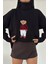 Ayıcıklı Kazak - Balıkçı Yaka Teddy Bear Aplikli Oversize Kadın Triko Kazak 650 1