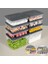 8'li Buzdolabı Düzenleyici Organizer Set Erzak Gıda Saklama Kabı Derin Sığ Difriz Kabı S Antrasit 1