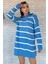 Çizgili Yarım Fermuarlı Triko Tunik P-00012423 1