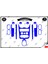 Dacia Sandero 2008-2009 Torpido Konsol Trim Göğüs Maun Kaplama Set 19 Parça Mavi 1