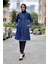 Püsküllü Kot Ceket Koyu Mavi 1