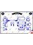 Honda Civic 1995-2001 Torpido Konsol Trim Göğüs Maun Kaplama Set 26 Parça Mavi 1