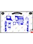 Honda Civic 2006-2011 Torpido Konsol Trim Göğüs Maun Kaplama Set 21 Parça Mavi 1