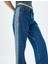 Düz Paça Kot Pantolon Renk Bloklu Yüksek Bel Düğmeli Pamuklu - Longer Straight Fit Jean 5
