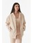 3 Iplik Basic Fermuarlı Kapüşonlu Oversize Sweatshirt Hoodie 4
