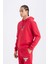DeFactoFit NBA Chicago Bulls Standart Fit Kapüşonlu Sirt Baskılı Kalın Sweatshirt B3884AX25SP 3