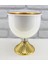 Modern Dekoratif Gold Ayaklı Kristal Taşlı Beyaz Içi Gold Salon Vazo Masa Üstü Aksesuar Dekor 3