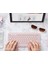 Xiaomi Redmi Pad 4 10.6" Uyumlu Kablosuz Bluetooth Pilli Klavye Mouse Seti - Pembe 2