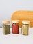 3 Adet 450ML Bambu Kapaklı Baharat Kavanozu Bambu Baharatlık Bambu Cam Kavanoz Ölçü Kaşığı 4