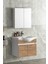 Yıldız 65 cm Beyaz-Atlantik Çam Mdf Seramik Lavabolu Asma Banyo Dolabı Takımı 2