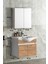 Yıldız 65 cm Beyaz-Atlantik Çam Mdf Seramik Lavabolu Asma Banyo Dolabı Takımı 5