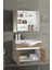 Yıldız 80 cm Beyaz-Atlantik Çam Mdf Seramik Lavabolu Asma Banyo Dolabı Takımı 3
