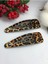 Çok Şık (Ekose-Burbery-Leopar) Desenli 2'li Çıtçıtlı Toka (7cm) 2
