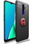 Oppo A9 2020 Uyumlu Cep Telefonu Için Dönebilen Yüzüklü Standlı Silikon Ravel Kapak 1