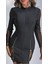 Kadın Kolları ve Etek Ucu Dantel Detay Fermuar Dekolteli Skuba Kumaş Mini Elbise 1