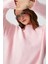 Kadın Homy Yumuşacık Bisiklet Yaka Soft Pembe Oversize Triko Kazak 3